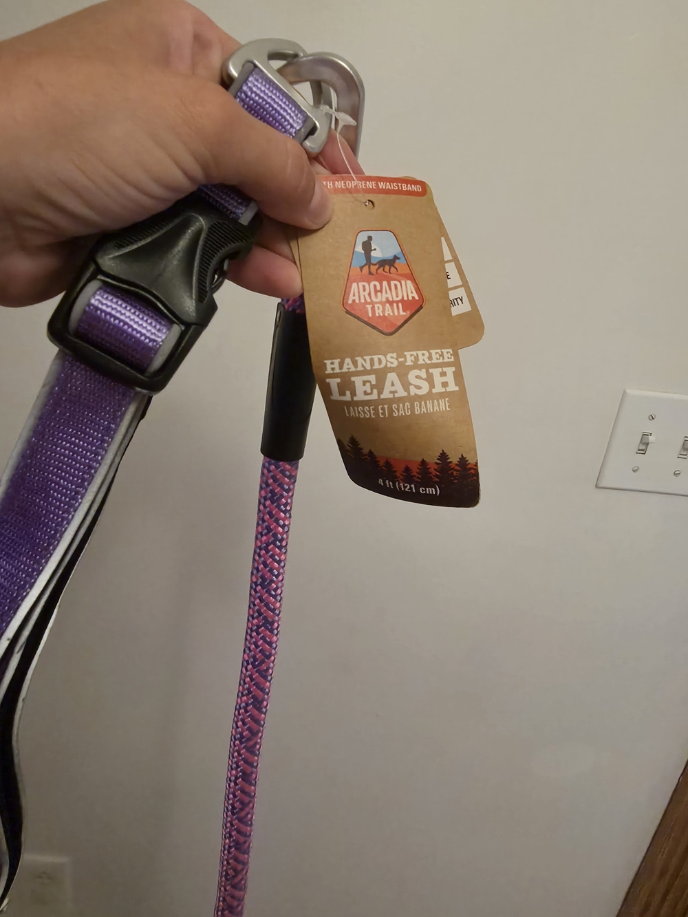 Arcadia Purple and Pink Hands-Free Dog Leash